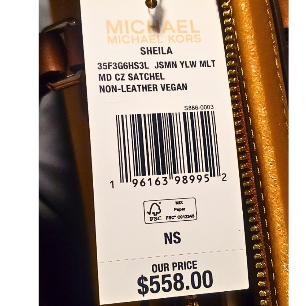 Michael Kors Sheila Satchel in Jasmine Yellow Multi - Picture 5 of 5